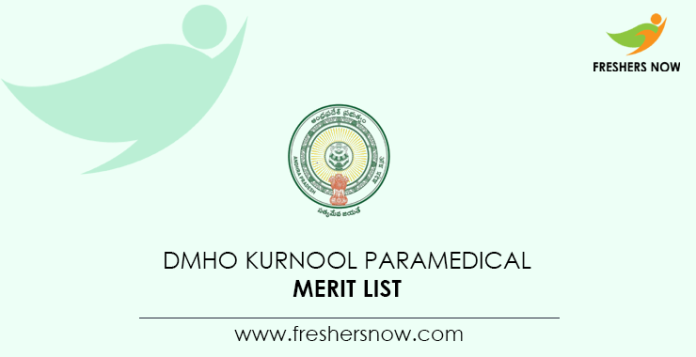 DMHO Kurnool Paramedical Merit List