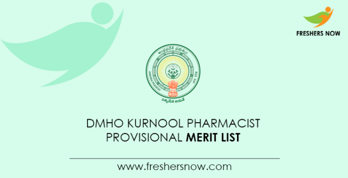 DMHO Kurnool Pharmacist Provisional Merit List