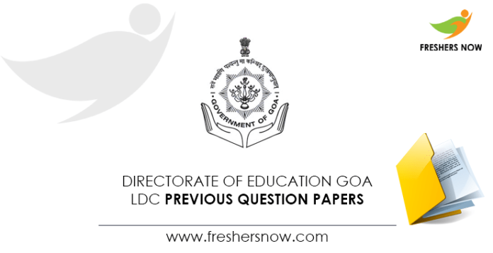 Directorate of Education Goa LDC Previous Question Papers