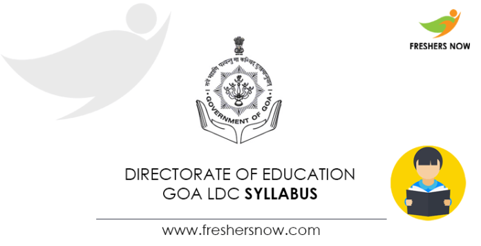 Directorate of Education Goa LDC Syllabus