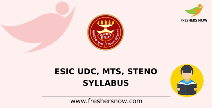 ESIC UDC, MTS, Steno Syllabus