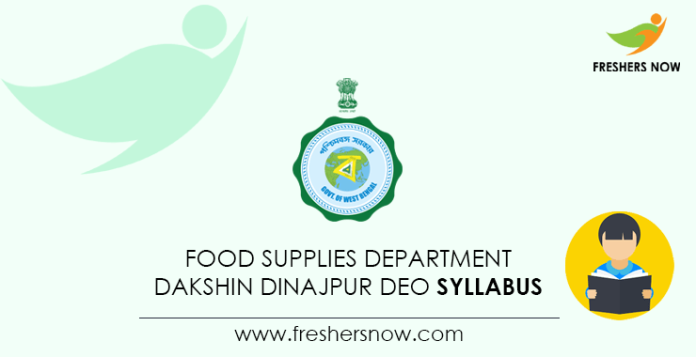 Food Supplies Department Dakshin Dinajpur DEO Syllabus