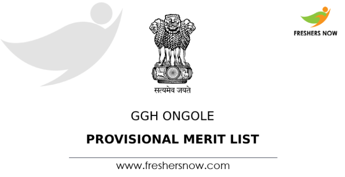 GGH Ongole Provisional Merit List
