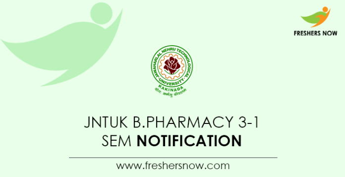 JNTUK-B.Pharmacy-3-1-Sem-Notification