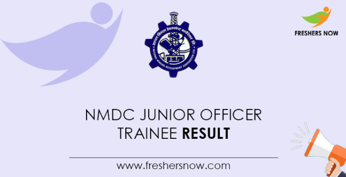 NMDC Junior Officer Trainee Result