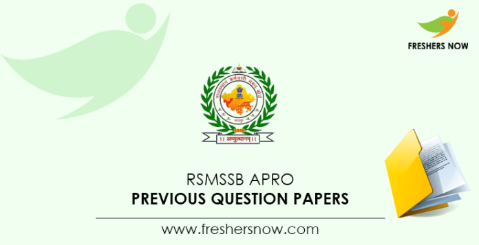 RSMSSB APRO Previous Question Papers