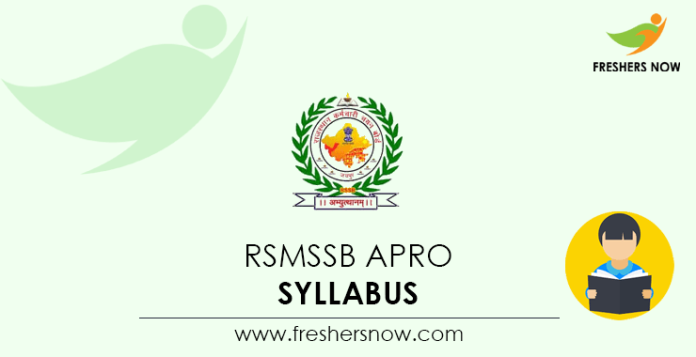 RSMSSB APRO Syllabus