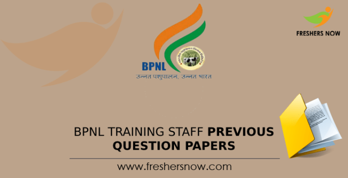 BPNL Training Staff Previous Question Papers