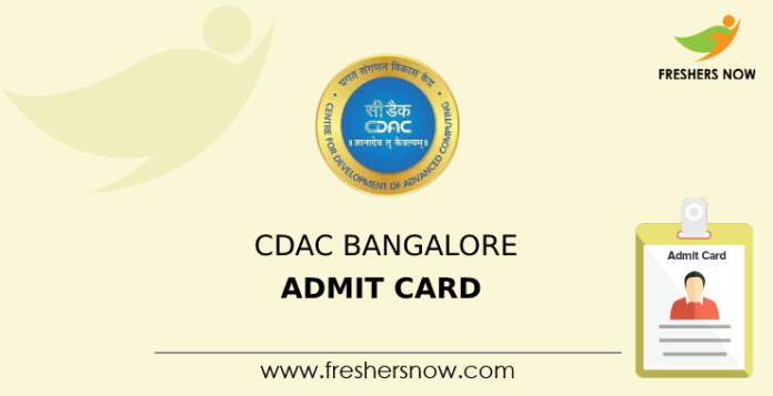CDAC Bangalore Admit Card