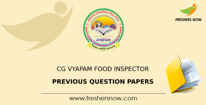 CG Vyapam Food Inspector Previous Question Papers