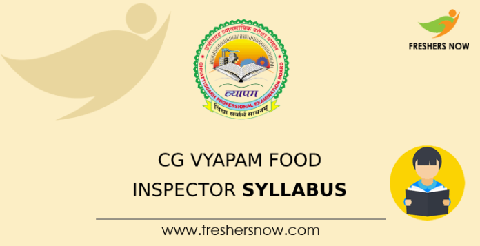 CG Vyapam Food Inspector Syllabus