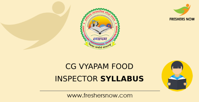 Cg Vyapam Food Inspector Syllabus 2024 And Exam Pattern 