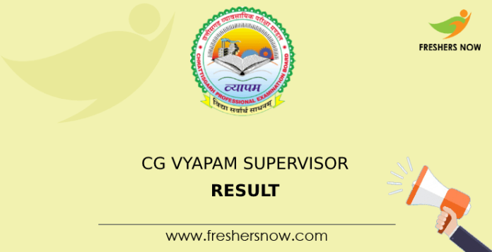 CG Vyapam Supervisor Result