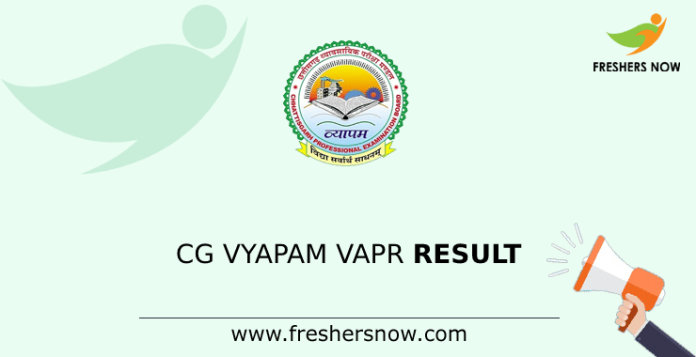 CG Vyapam VAPR Result