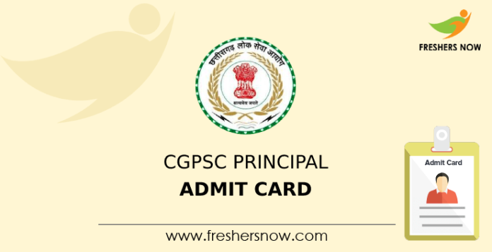 CGPSC Principal Admit Card
