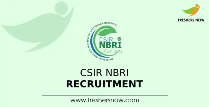 CSIR NBRI Recruitment