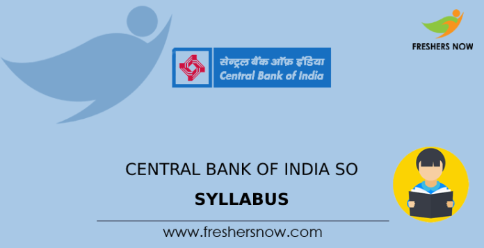 Central Bank of India SO Syllabus