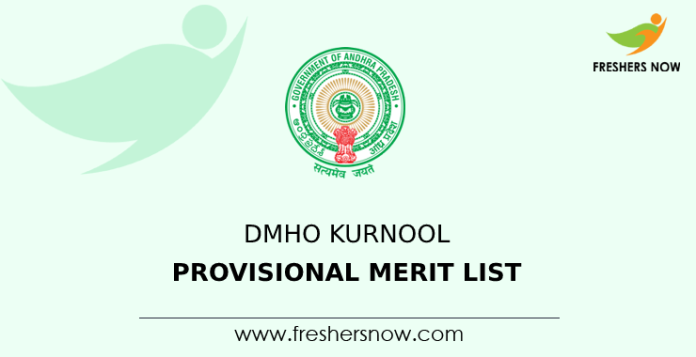 DMHO Kurnool Provisional Merit List