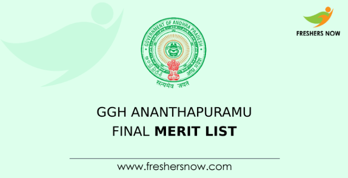 GGH Ananthapuramu Final Merit List