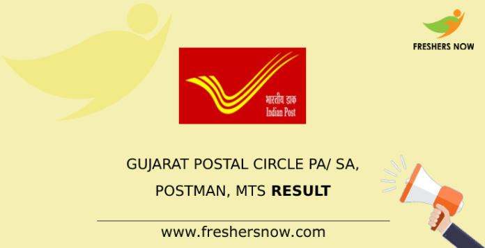 Gujarat Postal Circle PA SA, Postman, MTS Result