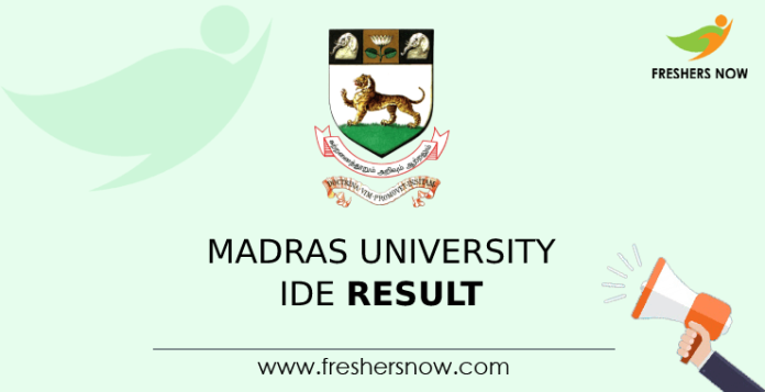Madras University IDE Result
