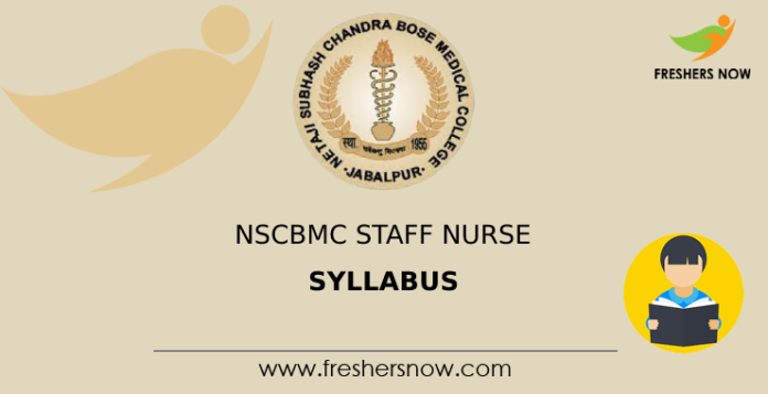 NSCBMC Jabalpur Staff Nurse Syllabus