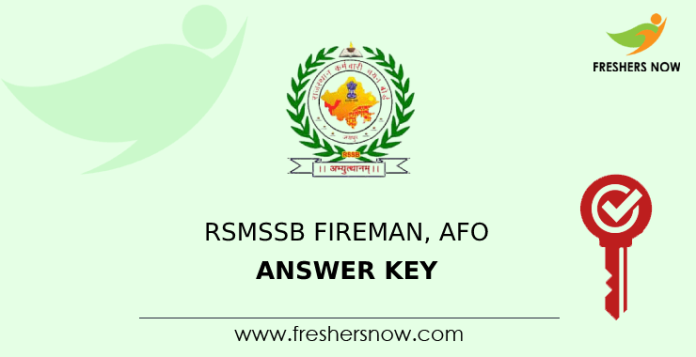 RSMSSB Fireman, AFO Answer Key