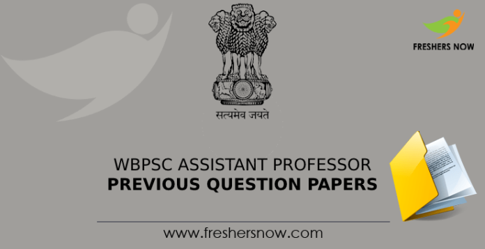 WBPSC Assistant Professor Previous Question Papers