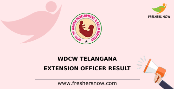 WDCW Telangana Extension Officer Result