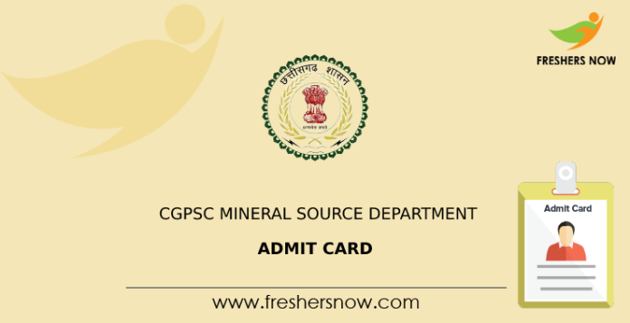 CGPSC Mineral Source Department Admit Card