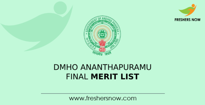 DMHO Ananthapuramu Merit List