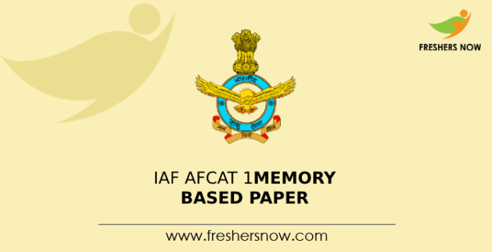 IAF AFCAT 1 Memory Based Paper
