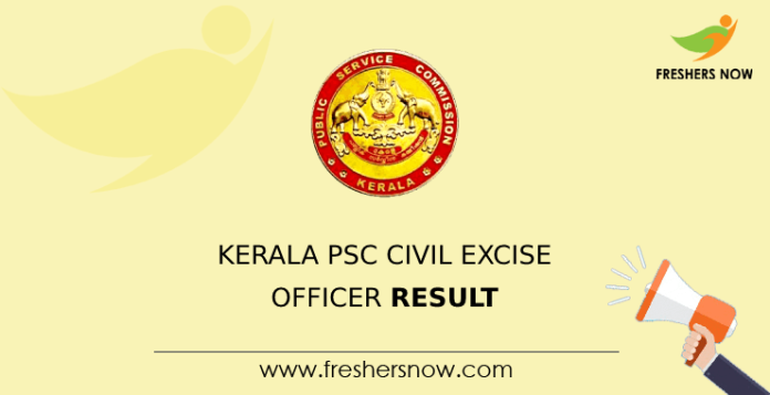 Kerala PSC Civil Excise Officer Result 2024