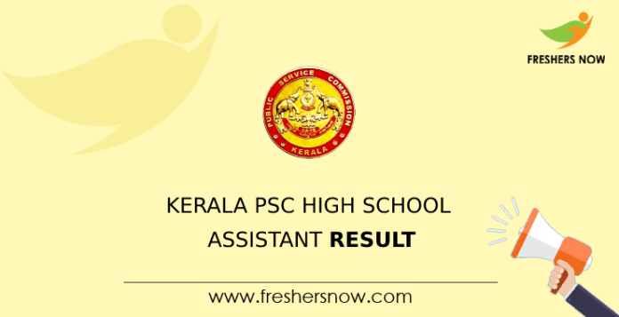 Kerala PSC High School Assistant Result