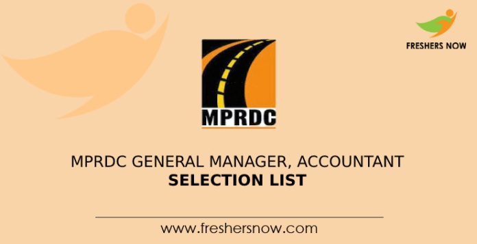 MPRDC General Manager, Accountant Selection List