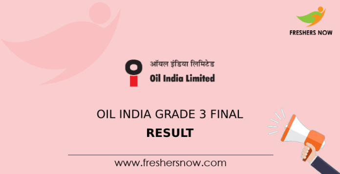 Oil India Grade 3 Final Result