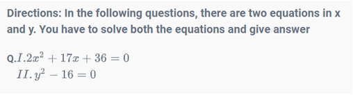 Quadratic Equations 12th Question