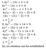 Quadratic Equations Aptitude Questions and Answers | MCQ Problems