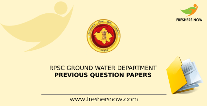 RPSC Ground Water Department Previous Question Papers