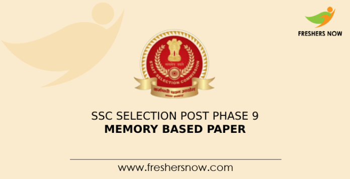 SSC Selection Post Phase 9 Memory Based Paper