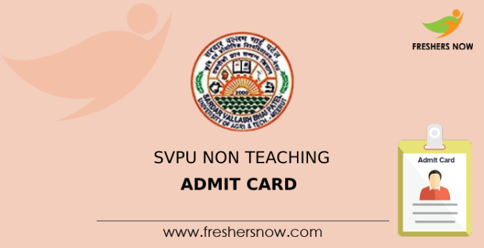 SVPU Non Teaching Admit Card