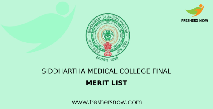 Siddhartha Medical College Final Merit List