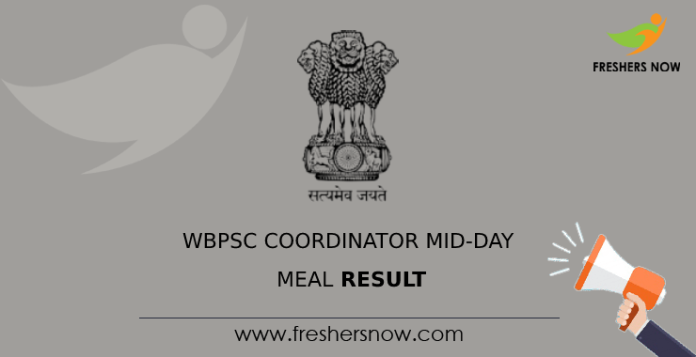 WBPSC Coordinator Mid-Day Meal Result