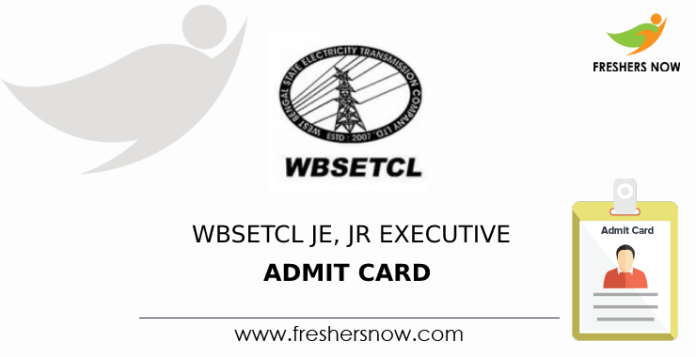 WBSETCL JE, Jr Executive Admit Card