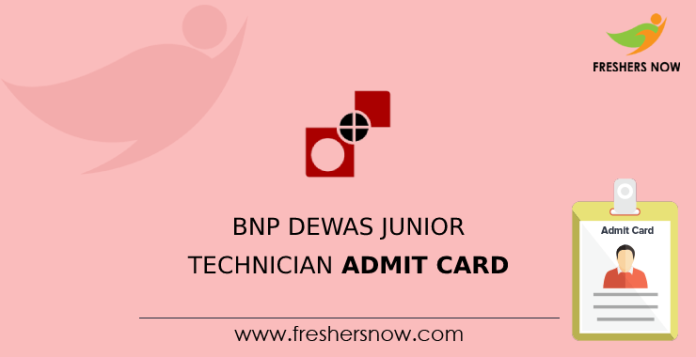 BNP Dewas Junior Technician Admit Card