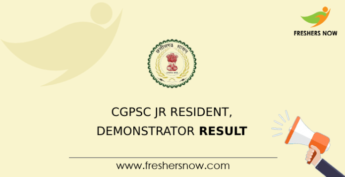 CGPSC Jr Resident, Demonstrator Result