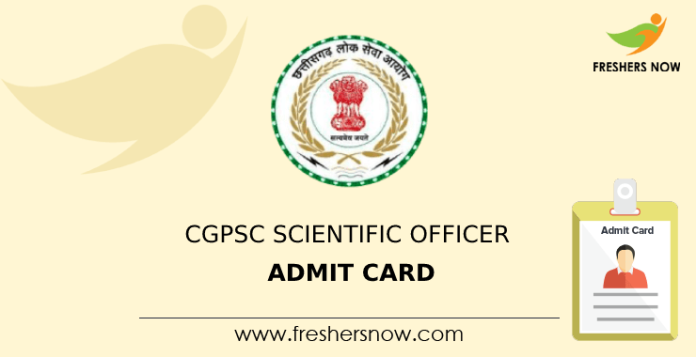 CGPSC Scientific Officer Admit Card