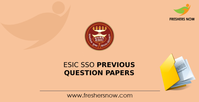 ESIC SSO Previous Question Papers