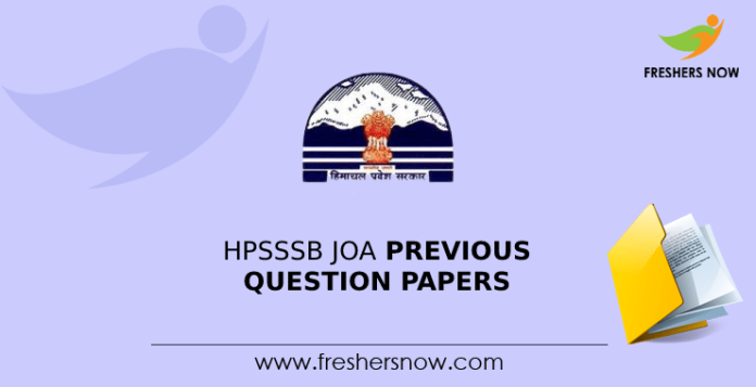 HPSSSB JOA Previous Question Papers