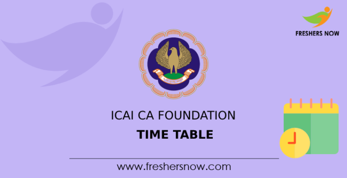 ICAI CA Foundation Time Table